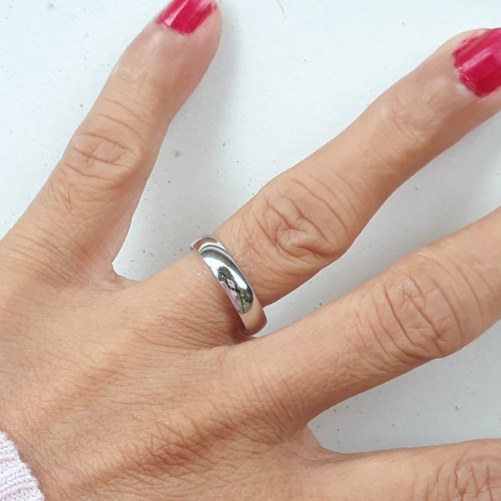 4mm Sterling Silver Wedding Band Ring